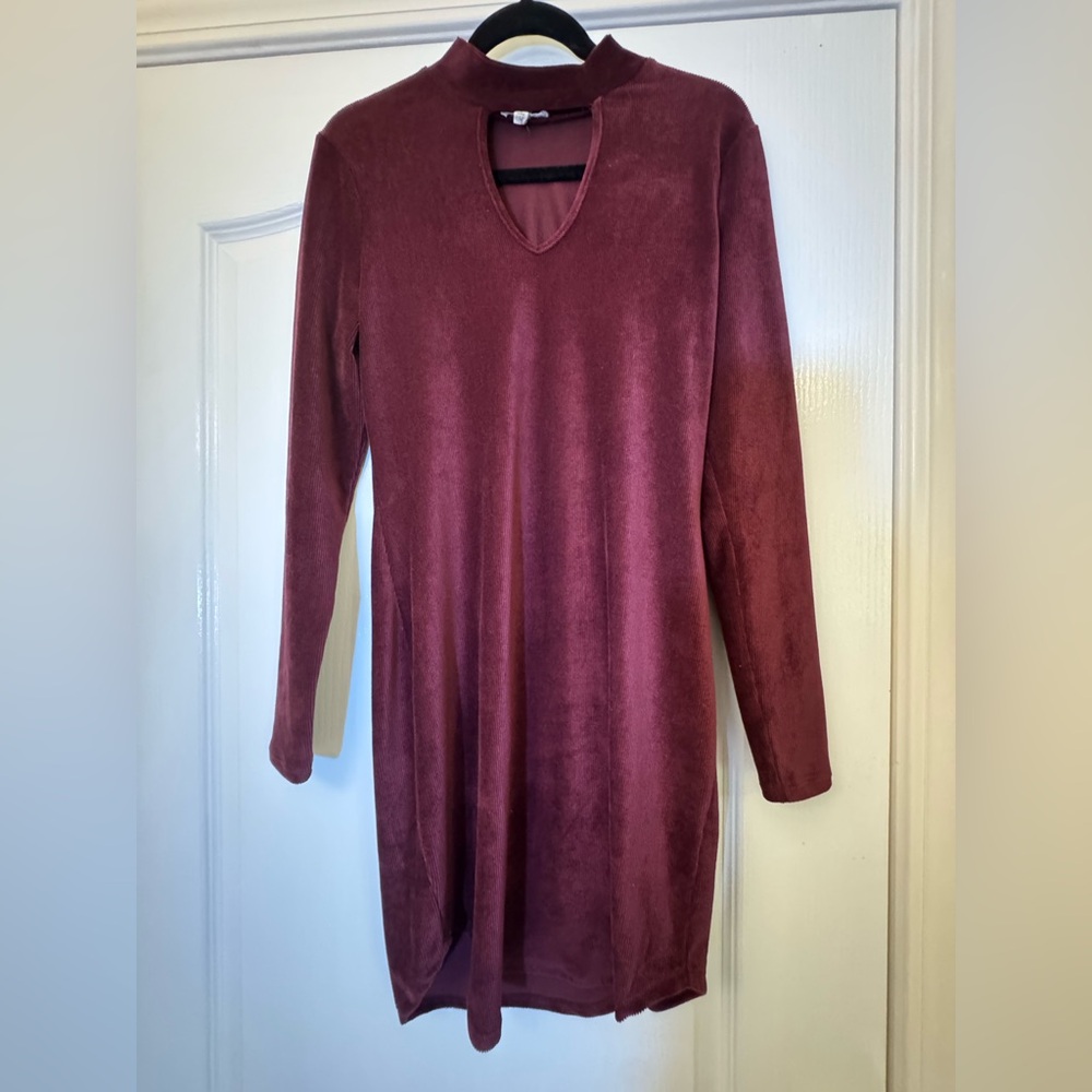 Ultra Flirt Maroon Velvet Dress